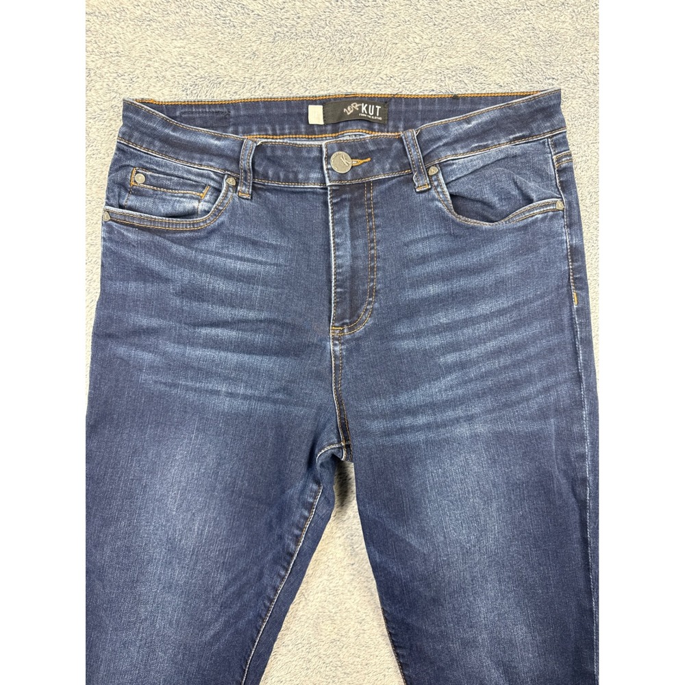 Kut from the Kloth Womens 10 Blue Skinny Jeans Step Hem Raw Edge Frayed - Picture 2 of 15